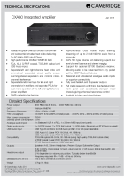 Cambridge Audio CXA80 - Technical Specificationss 